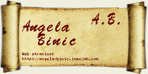 Angela Binić vizit kartica